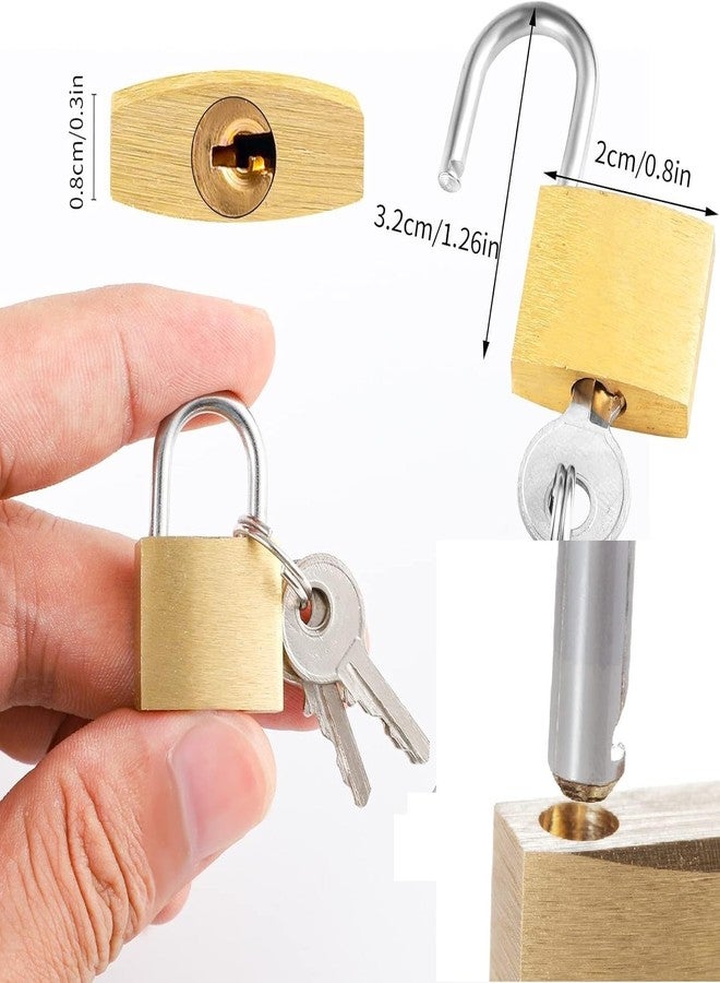GinoSet Premium Brass Padlock 20 MM Stainless Steel Mini Auto Push Lock with 2 Key, 20 MM Padlock | Ideal for Suitcase, Small Bag, jwelery, Home shutters Cabinet ETC. (20mm) (4 Pc Combo) - Image 2